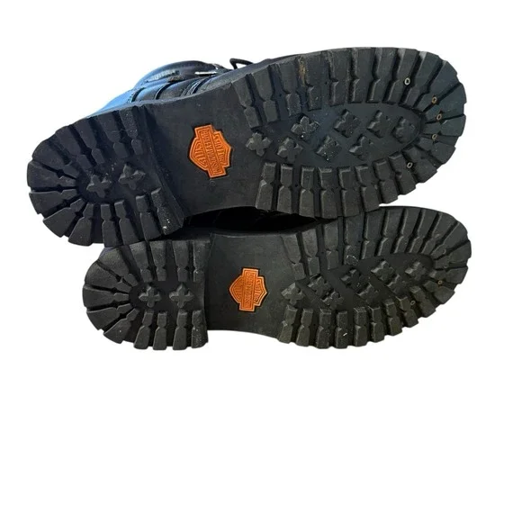 Vintage Harley-Davidson 91003 Men's Leather Harness‎ Boots Black Size 9 Moto - Picture 4 of 9